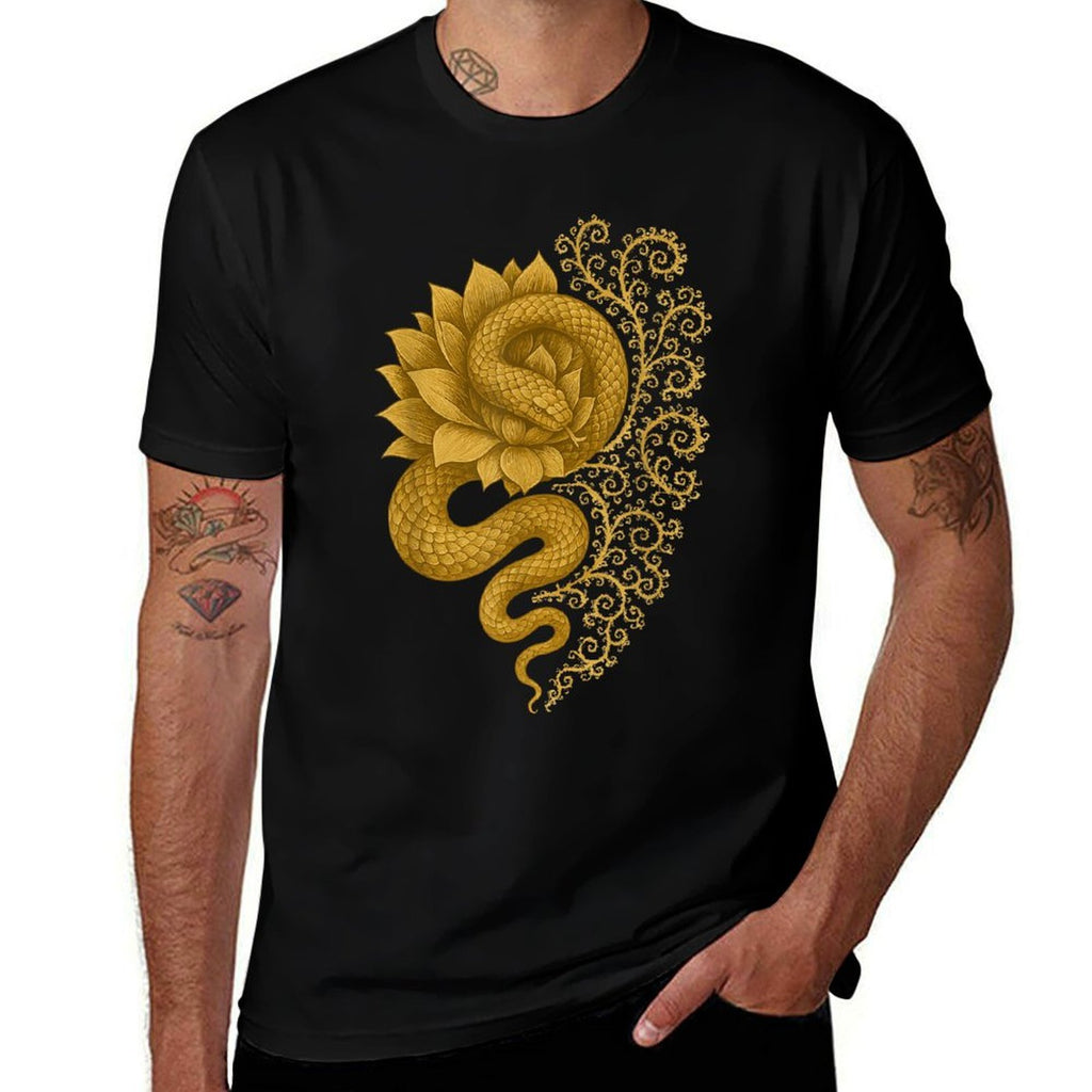 Snake Lotus Fractal Spiral Nature Sacred Pattern  Odor-resistant T-Shirt