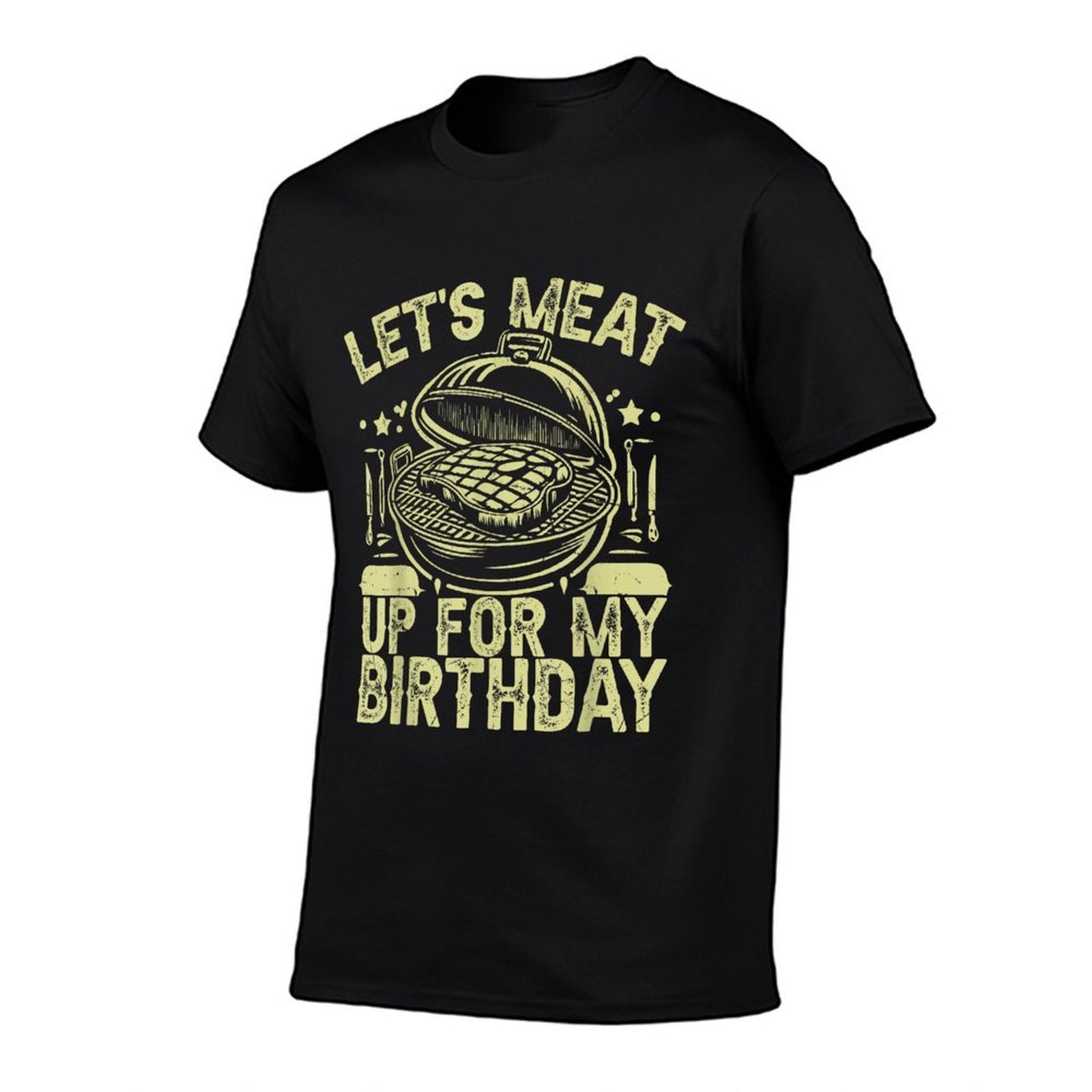 Let’s Meat Up for My Birthday BBQ Party  Rolled Sleeves T-Shirt
