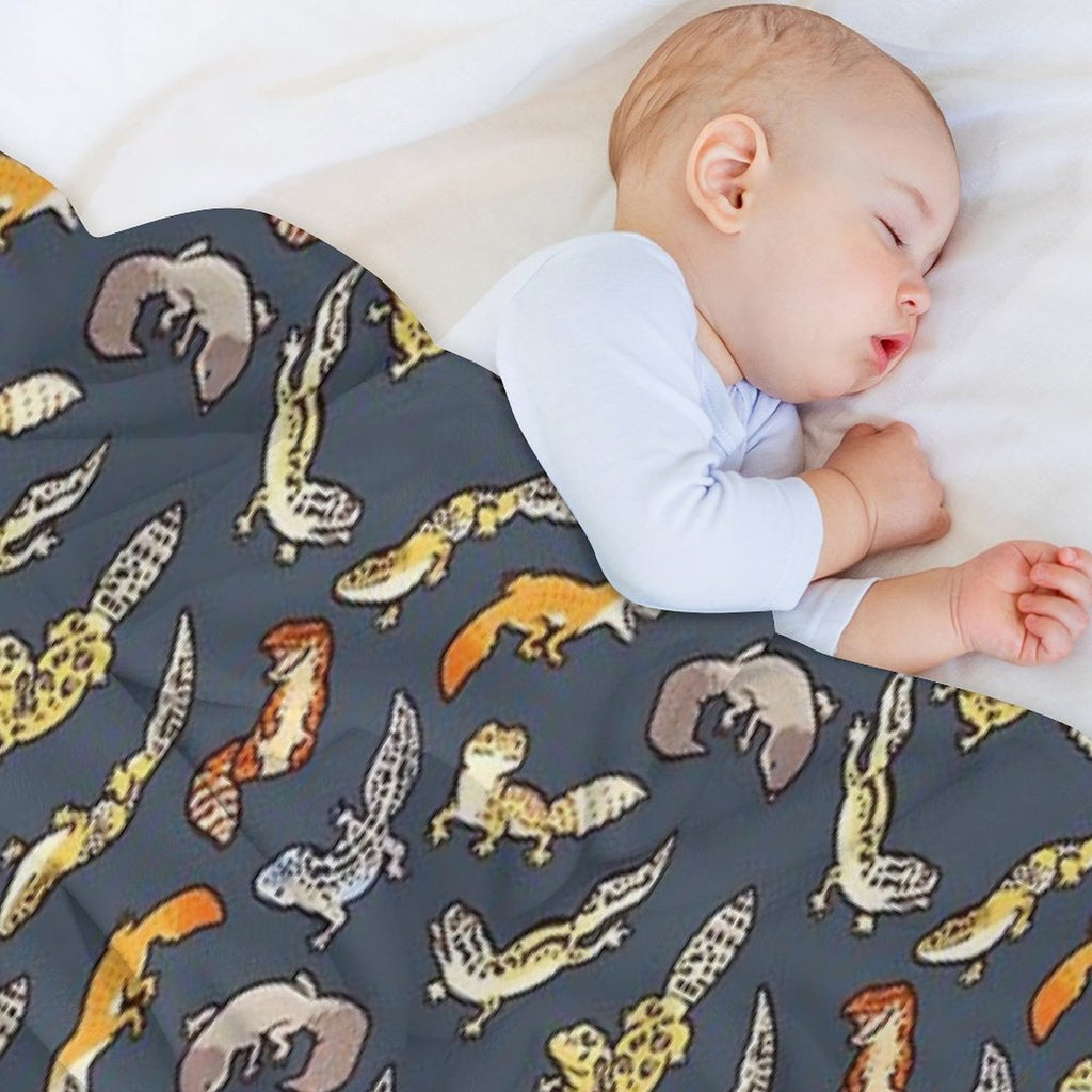 Chub Geckos in Dark Grey Premium Throw Blanket