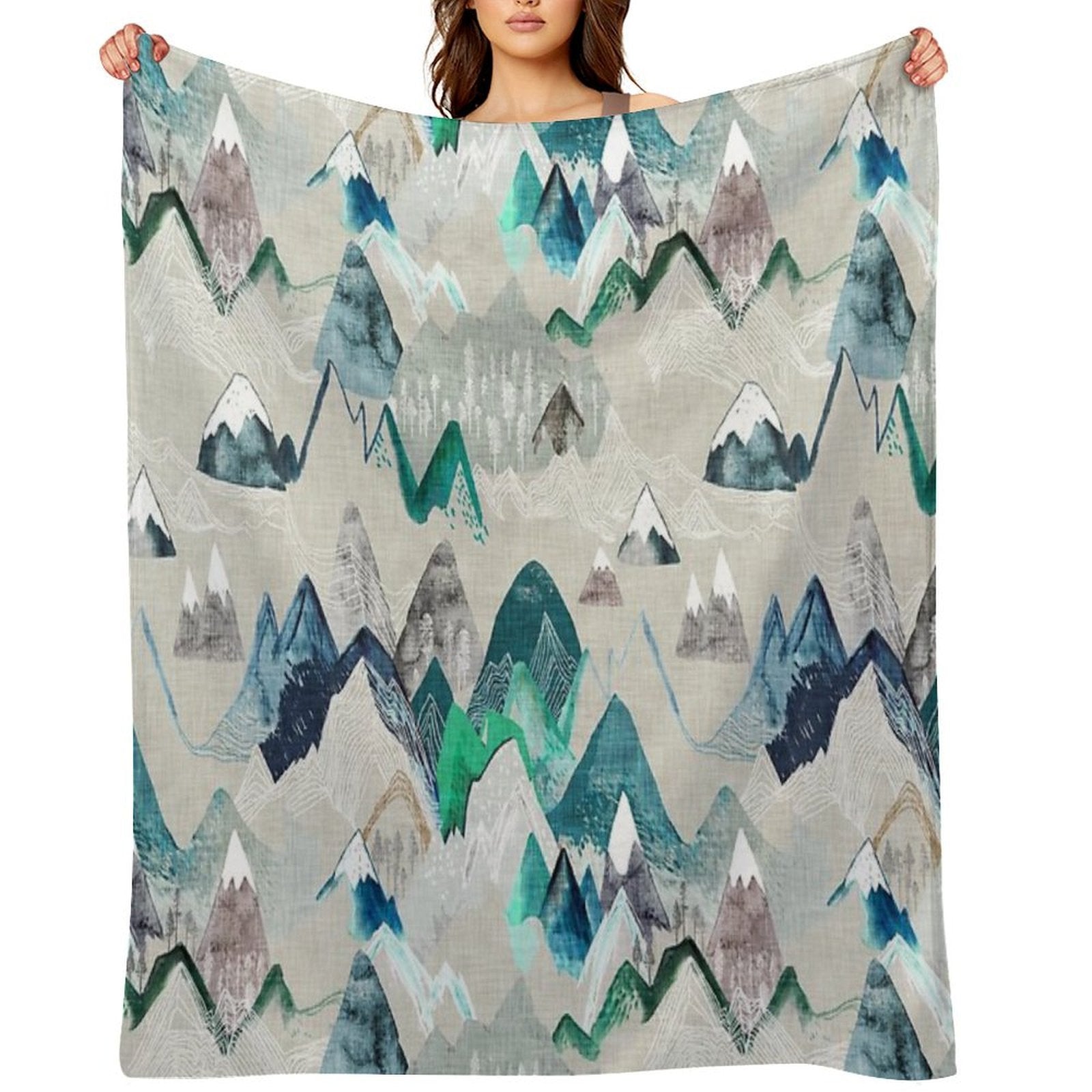 Call of The Mountains (in Evergreen) Compact Throw Blanket