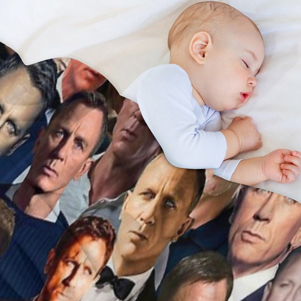 Daniel Craig Photo Collage Travel-friendly Throw Blanket