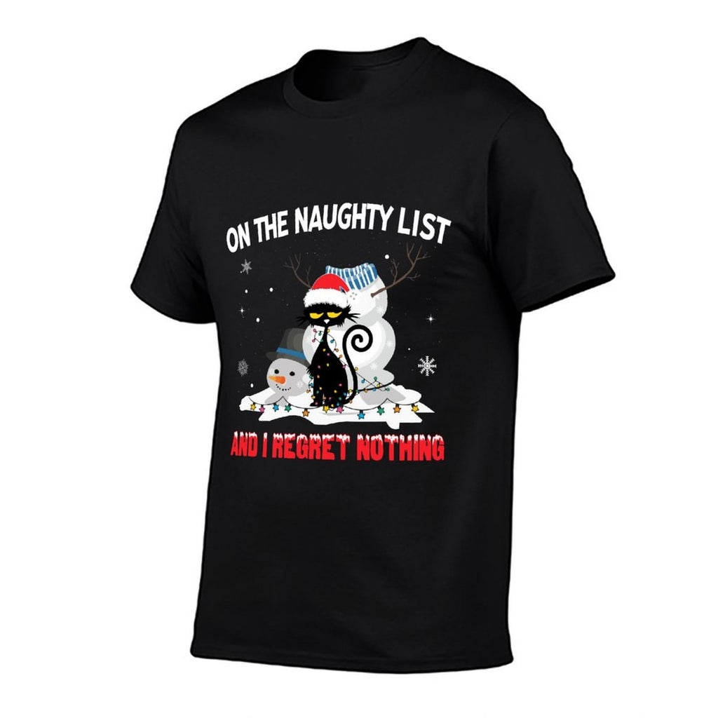 Im On The Naughty List And I Regret Nothing Black Cat  Moisture-wicking T-Shirt