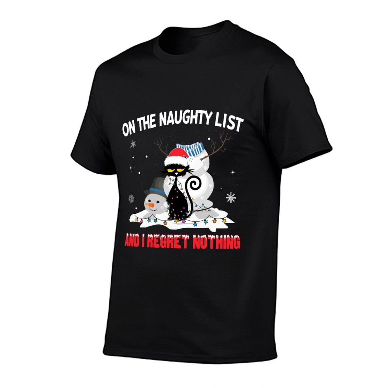 Im On The Naughty List And I Regret Nothing Black Cat  Moisture-wicking T-Shirt