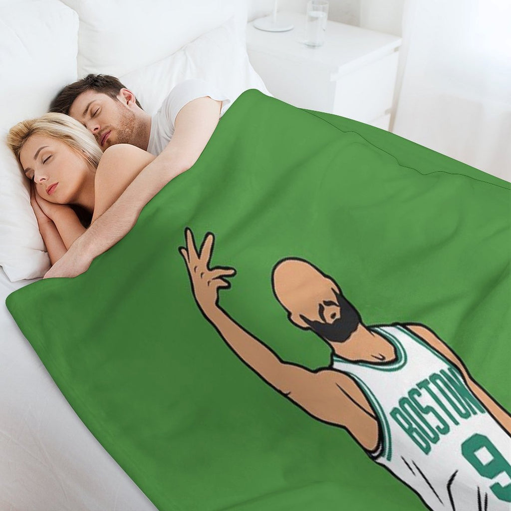 Derrick White 3 Point Celebration Eco-conscious Throw Blanket