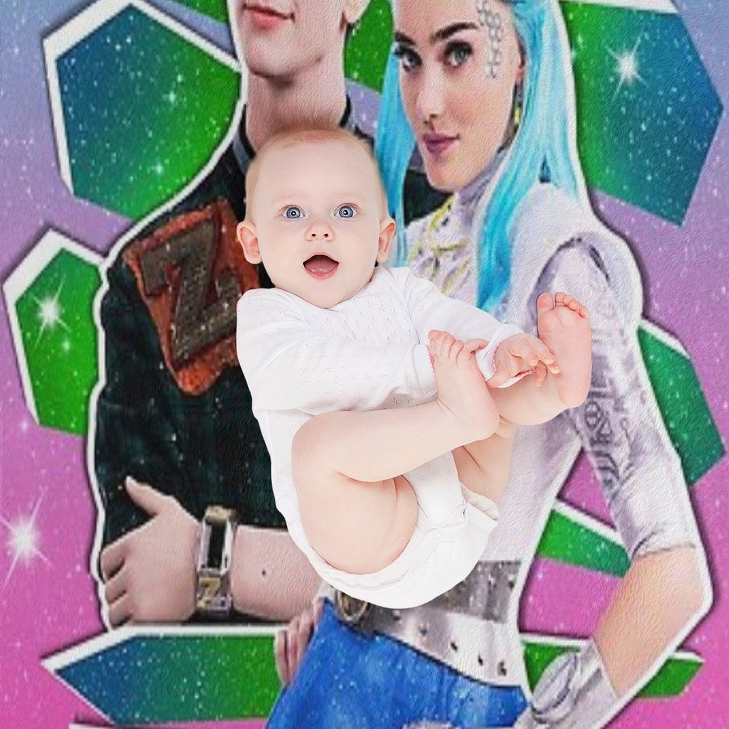 Zombies 3 - Milo And Meg - Zed And Addison - Galaxy Love Glitter Compact Throw Blanket