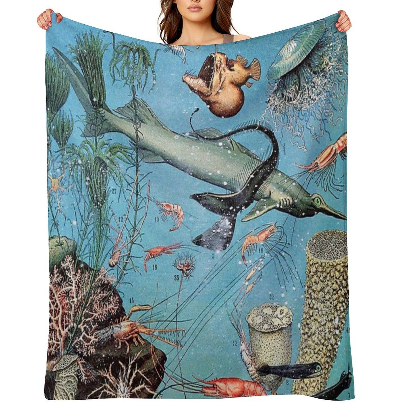 Adolphe Millot - Ocean A - French Vintage Poster Anti-pilling Throw Blanket