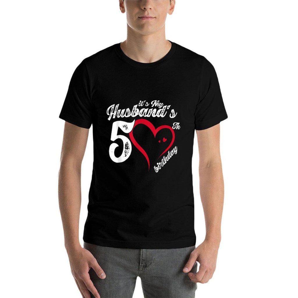 It&#39;s My Husband&#39;s 50th Birthday Vintage 50th Birthday  High-quality Stitching T-Shirt