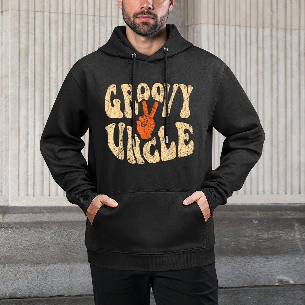 Groovy Uncle 70s Aesthetic Nostalgia 1970s Retro Uncle Kangaroo Pocket Hoodie