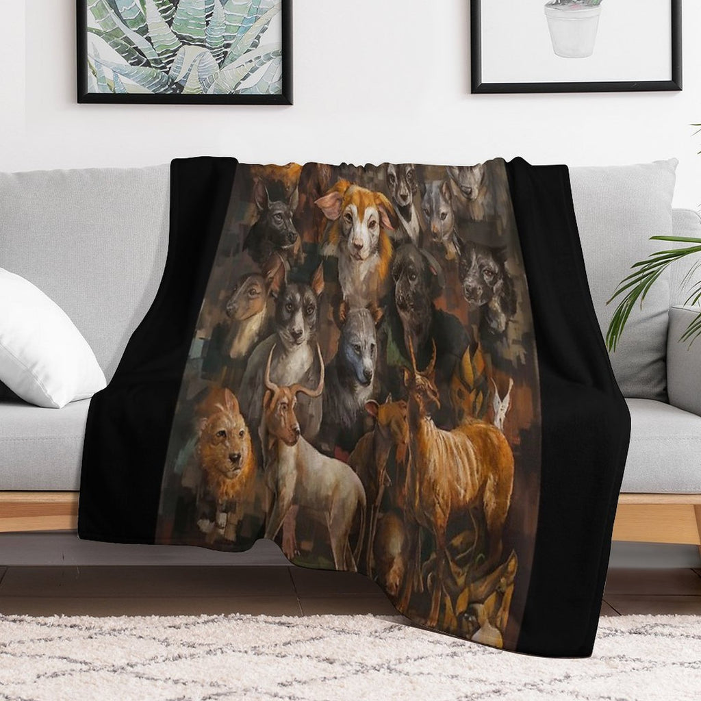 Whirlwind of Surreal Beasts  Baroque  Rembrandt  Chiaroscuro  Classical Paintings Wrinkle-free Throw Blanket