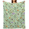 Dinosaurs in Green Anti-pilling Throw Blanket