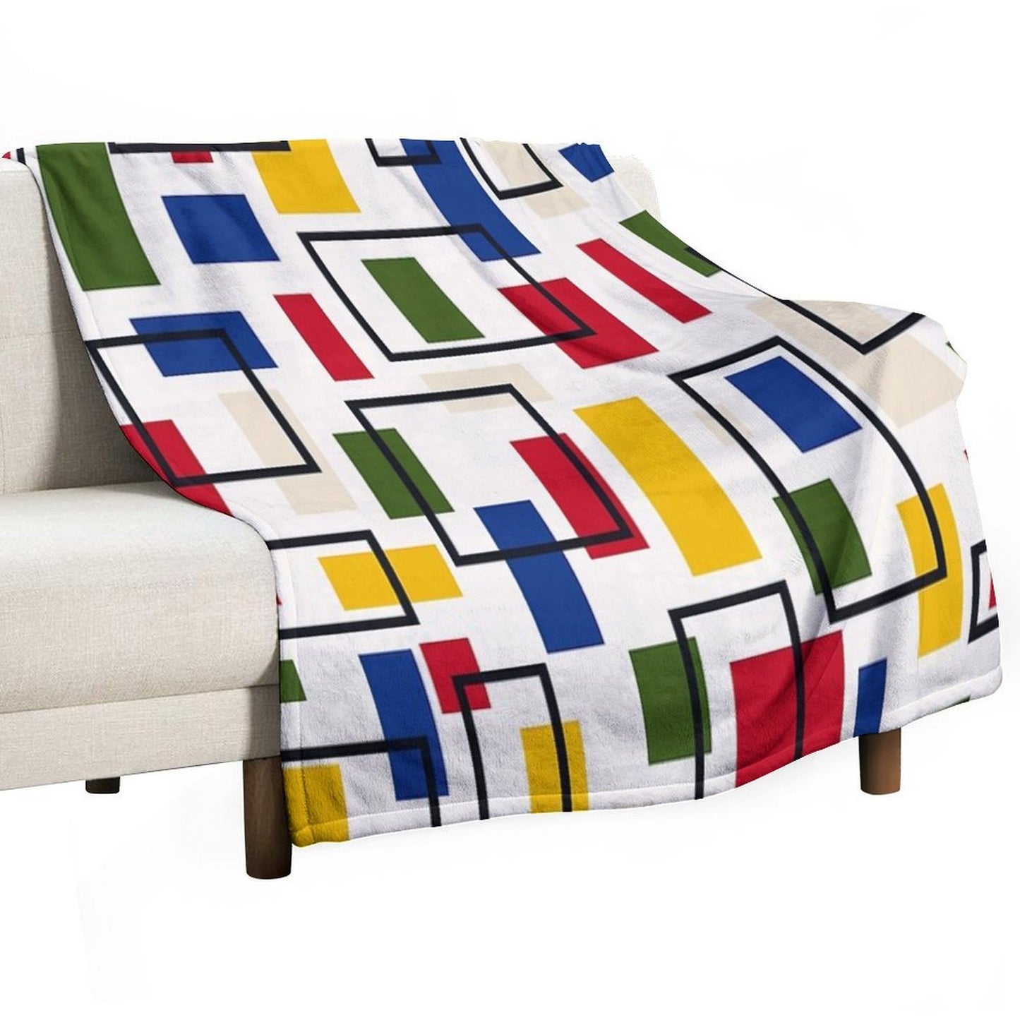 Mondrian Style Sustainable Throw Blanket