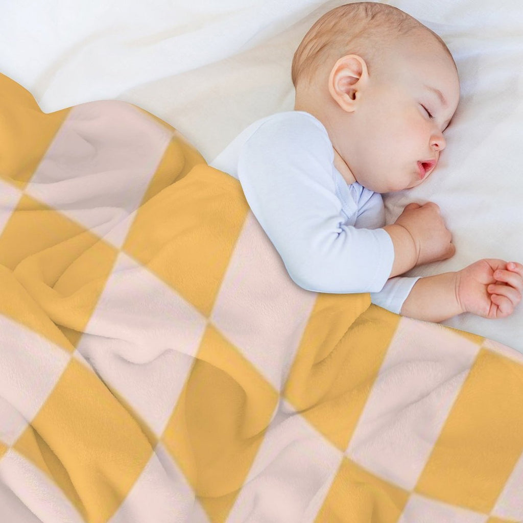 Check I - Yellow Twist Gift-ready Throw Blanket