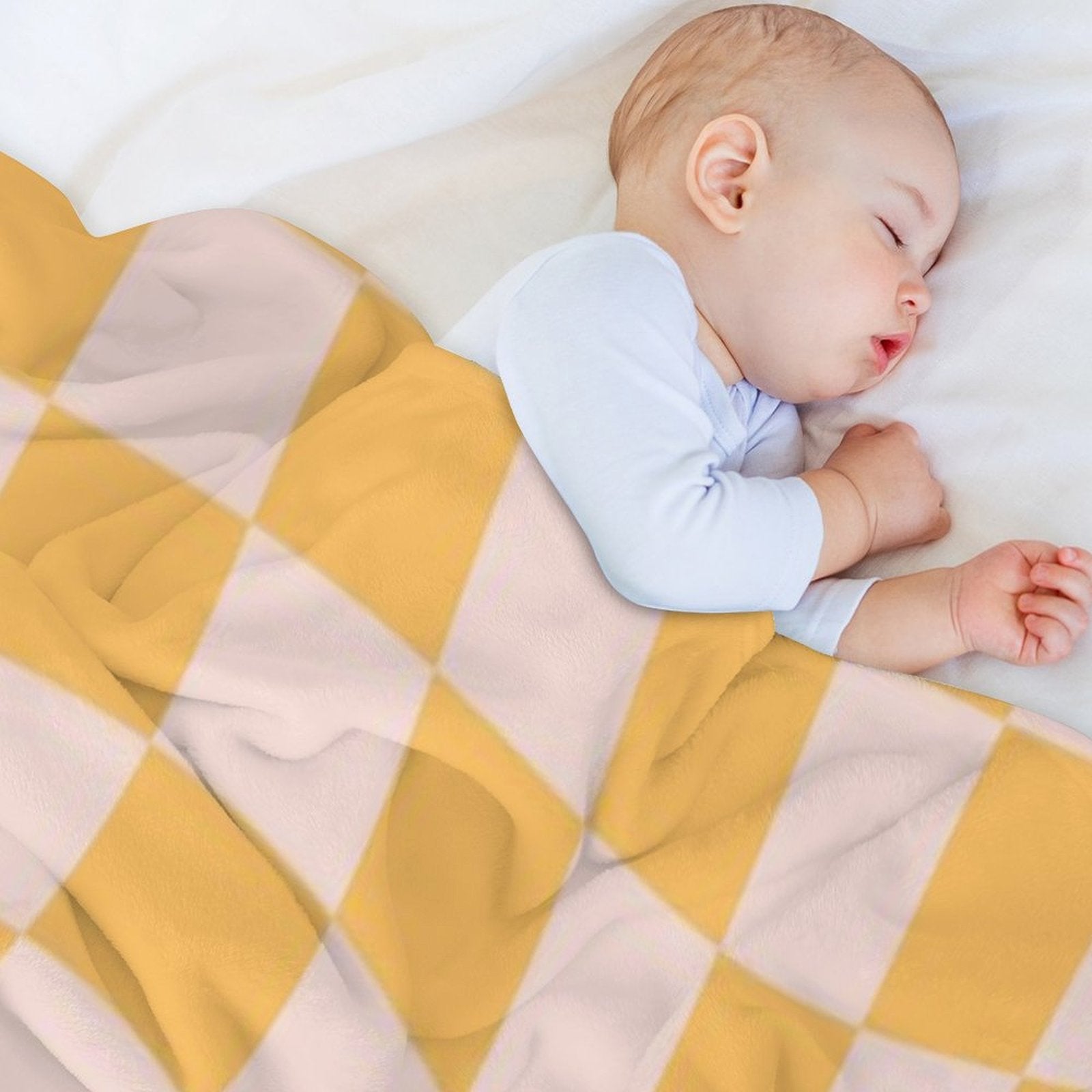 Check I - Yellow Twist Gift-ready Throw Blanket
