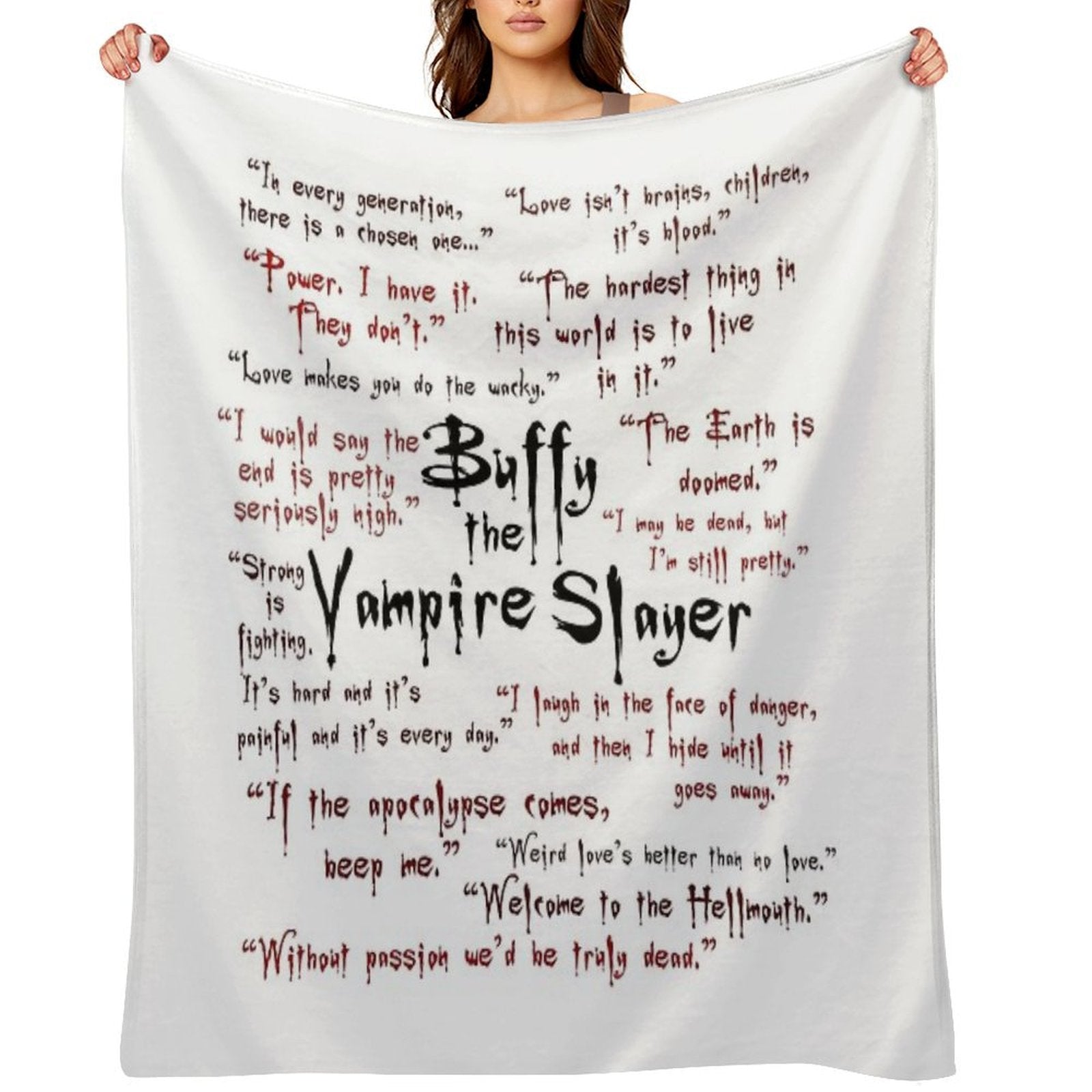Buffy The Vampire Slayer Quotes Eco-conscious Throw Blanket