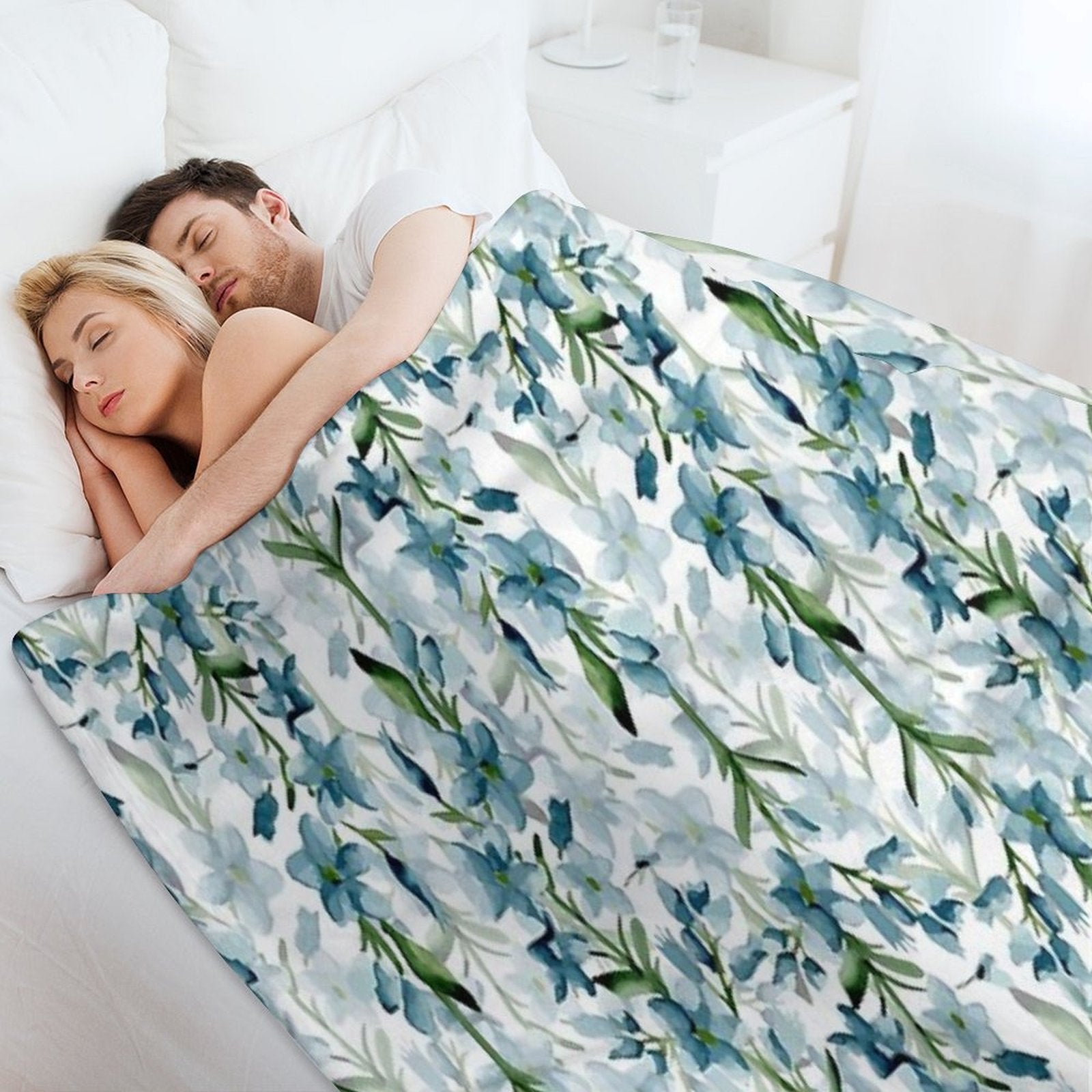 Blue Branches Lightweight Throw Blanket