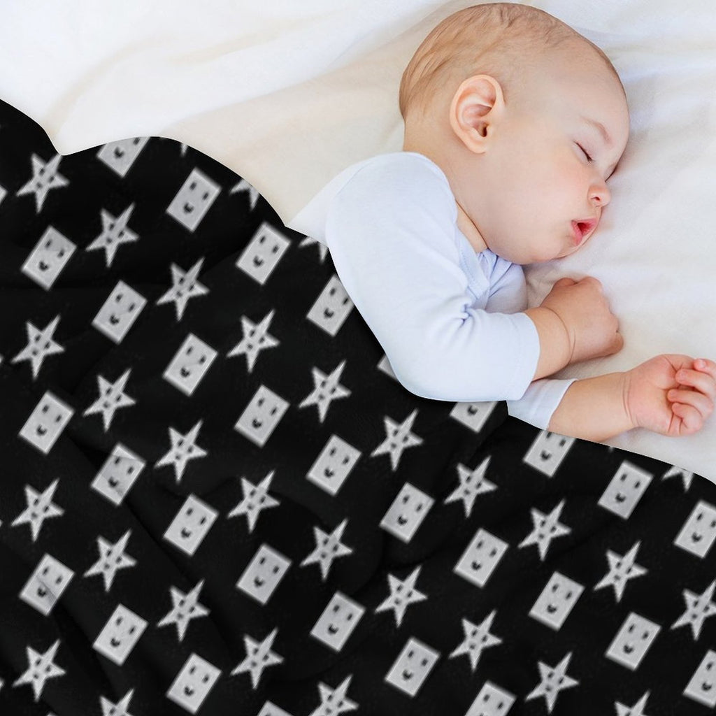Cute Square And Star Pattern Versatility Throw Blanket