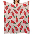 Sriracha Sauce - Pink - Hot Chili Sauce Anti-pilling Throw Blanket