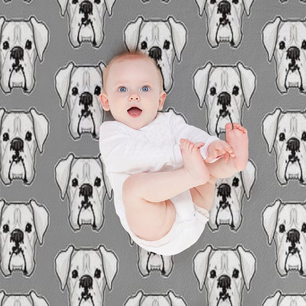 White Boxer Premium Throw Blanket