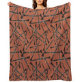 Clarinet Musical Instrument Pattern Rust Multi-functional Throw Blanket