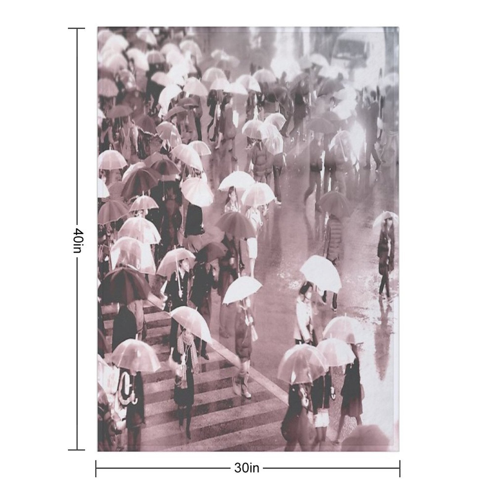 Rainy Day in Shibuya Multi-functional Throw Blanket