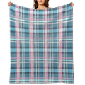 Trans Flag Pink, Blue And White Check Pattern Comfort Throw Blanket