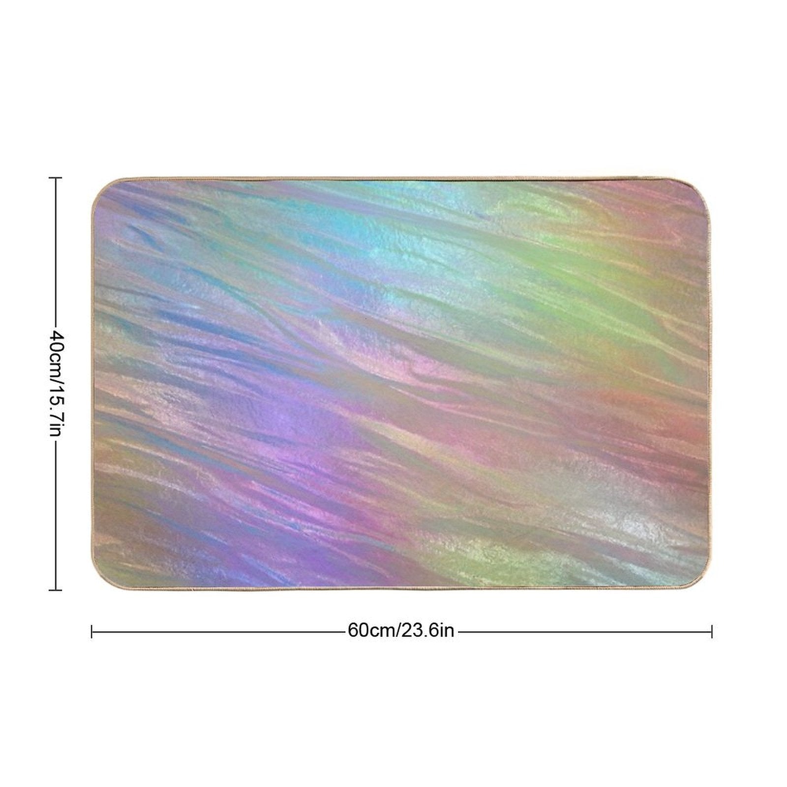 Holographic Neon Crystal Sheet  Stain-Proof Bath Mat