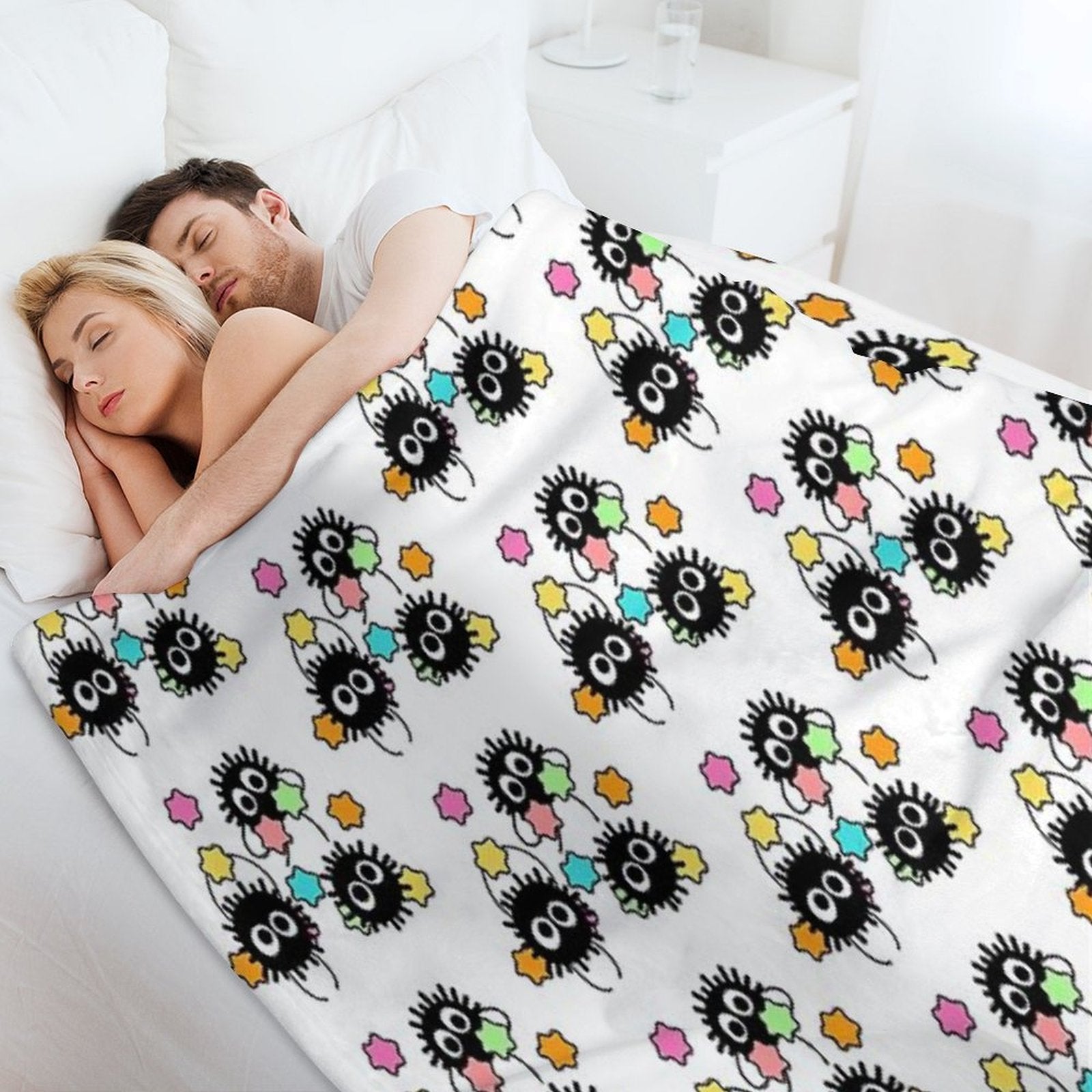 Happy Soot Sprites Shrink-resistant Throw Blanket