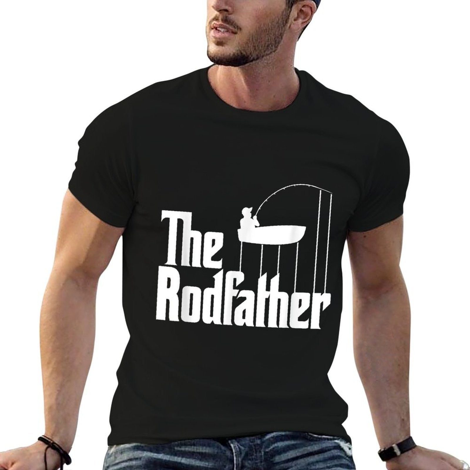Funny Fishing Meme Of The Rodfather Fishing Rod  Easy-care T-Shirt