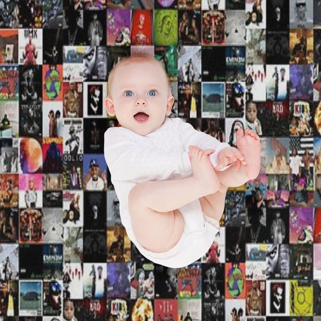Rap Albums Sustainable Throw Blanket
