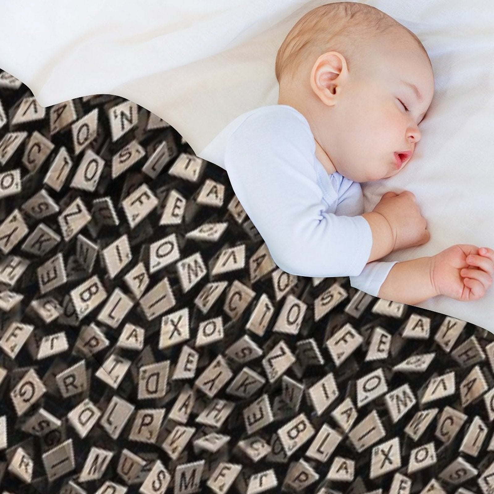 Scrabble Tile Madness Pattern Wrinkle-free Throw Blanket