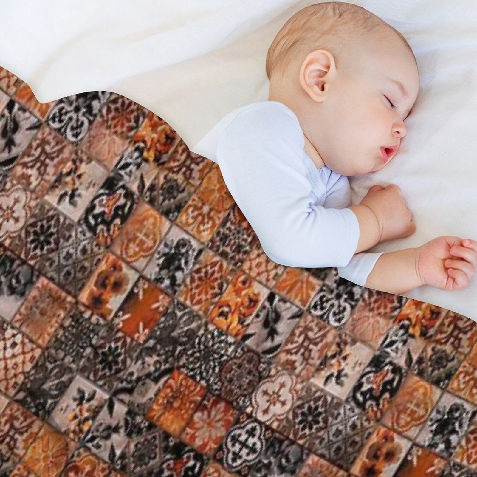 Orange Ornate Durable Throw Blanket