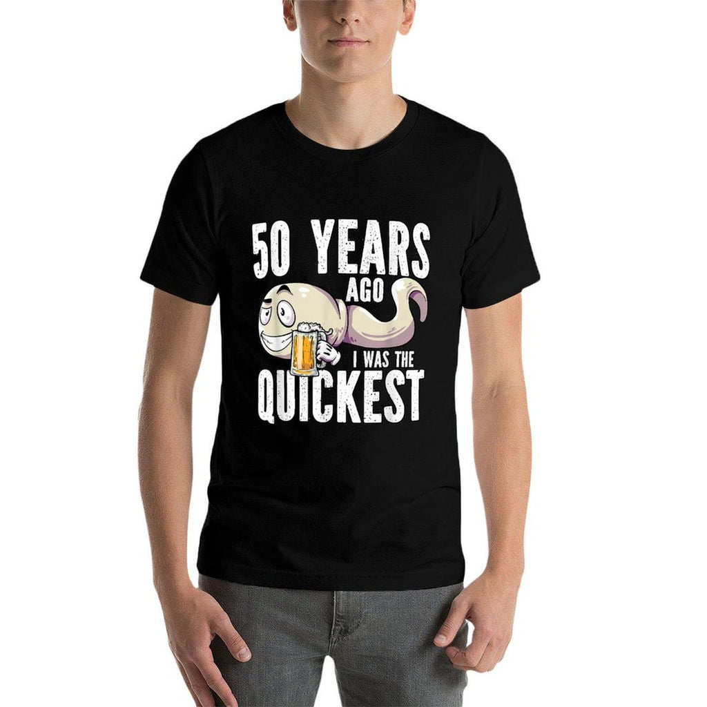 50 Years Ago I Was The Quickest 50th Birthday  Heathered Texture T-Shirt