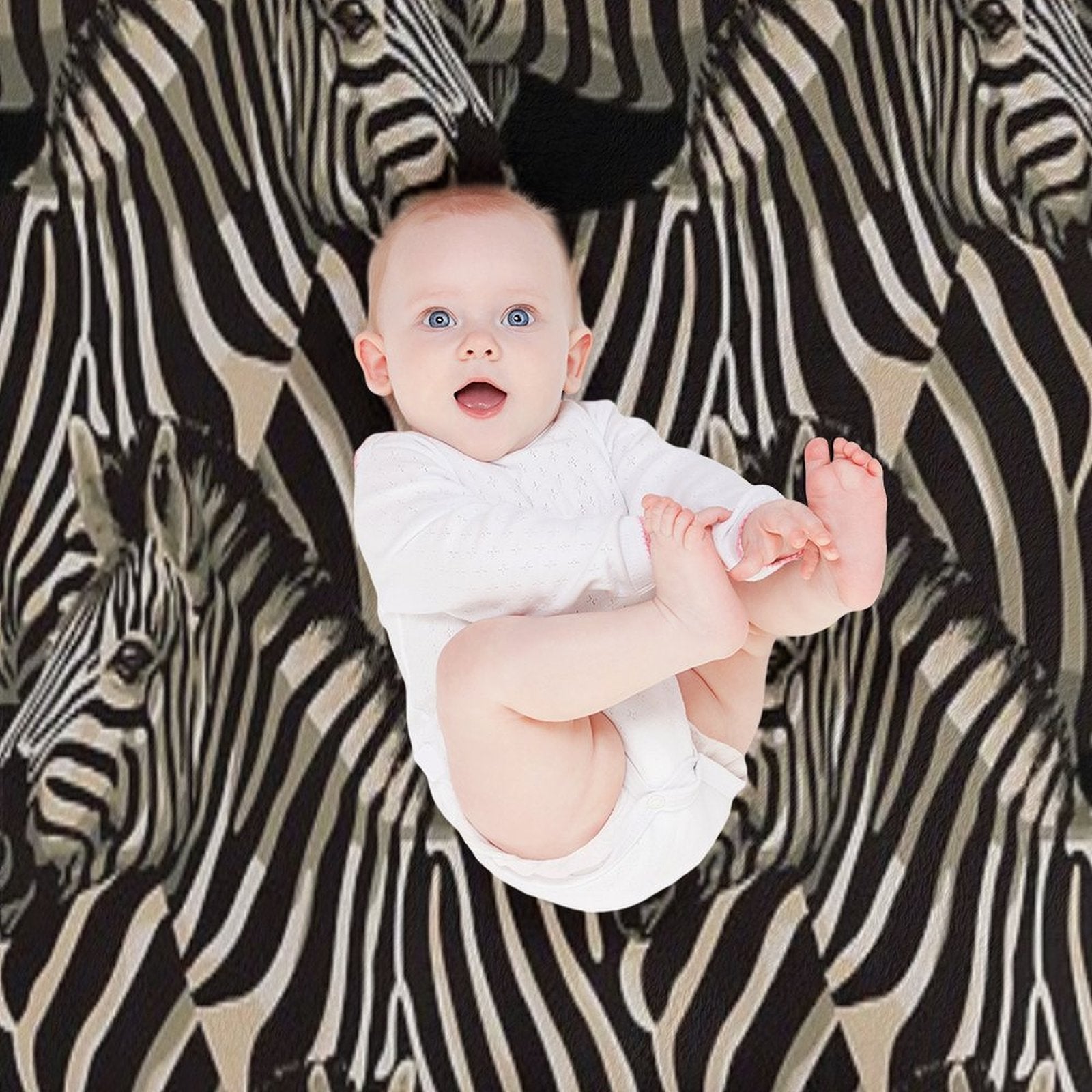 Realistic Rustic Zebra Pattern All-season Throw Blanket