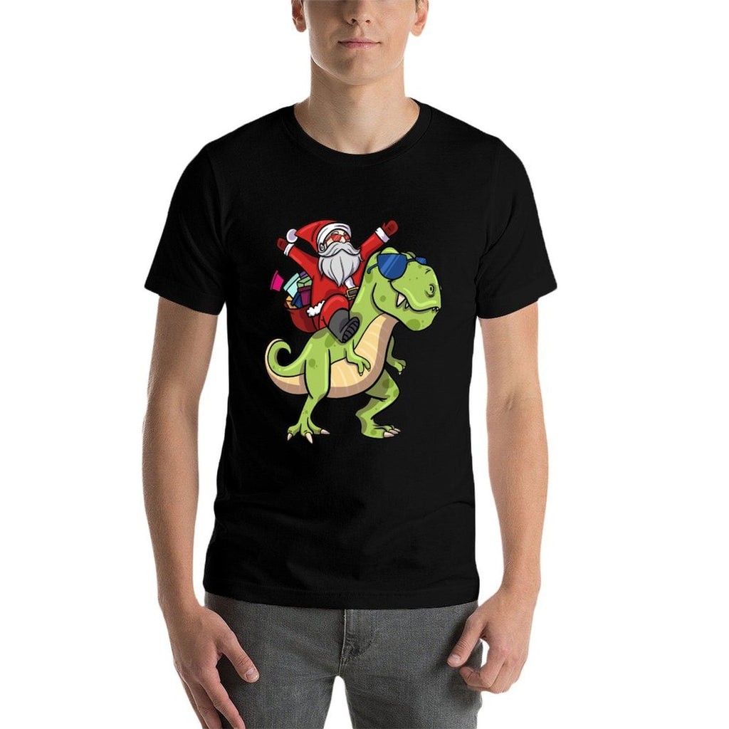 Santa Riding Dinosaur T Rex Christmas Boys Men Xmas Squad  Odor-resistant T-Shirt