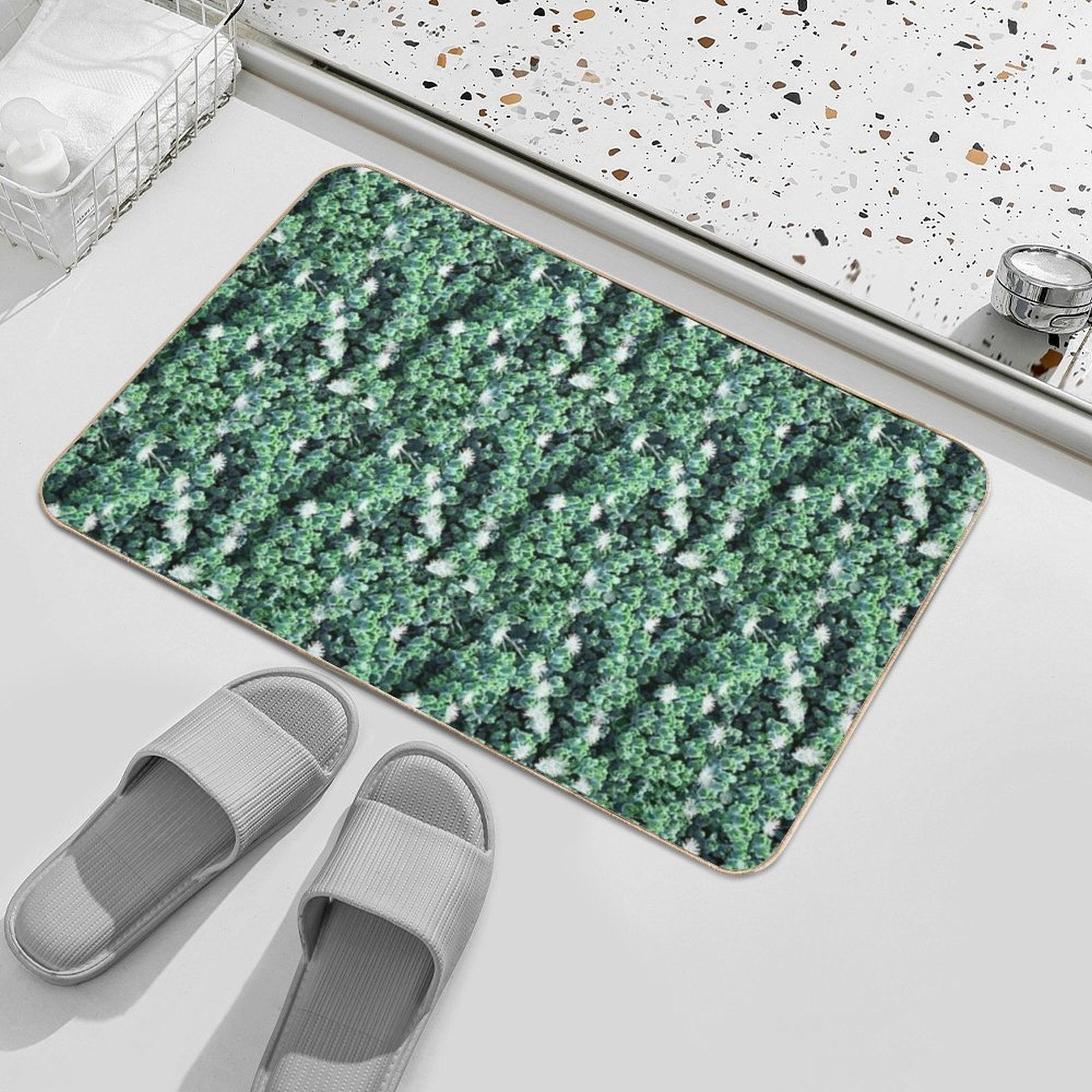 Some Beautiful White Flowers  Slip-Resistant Bath Mat