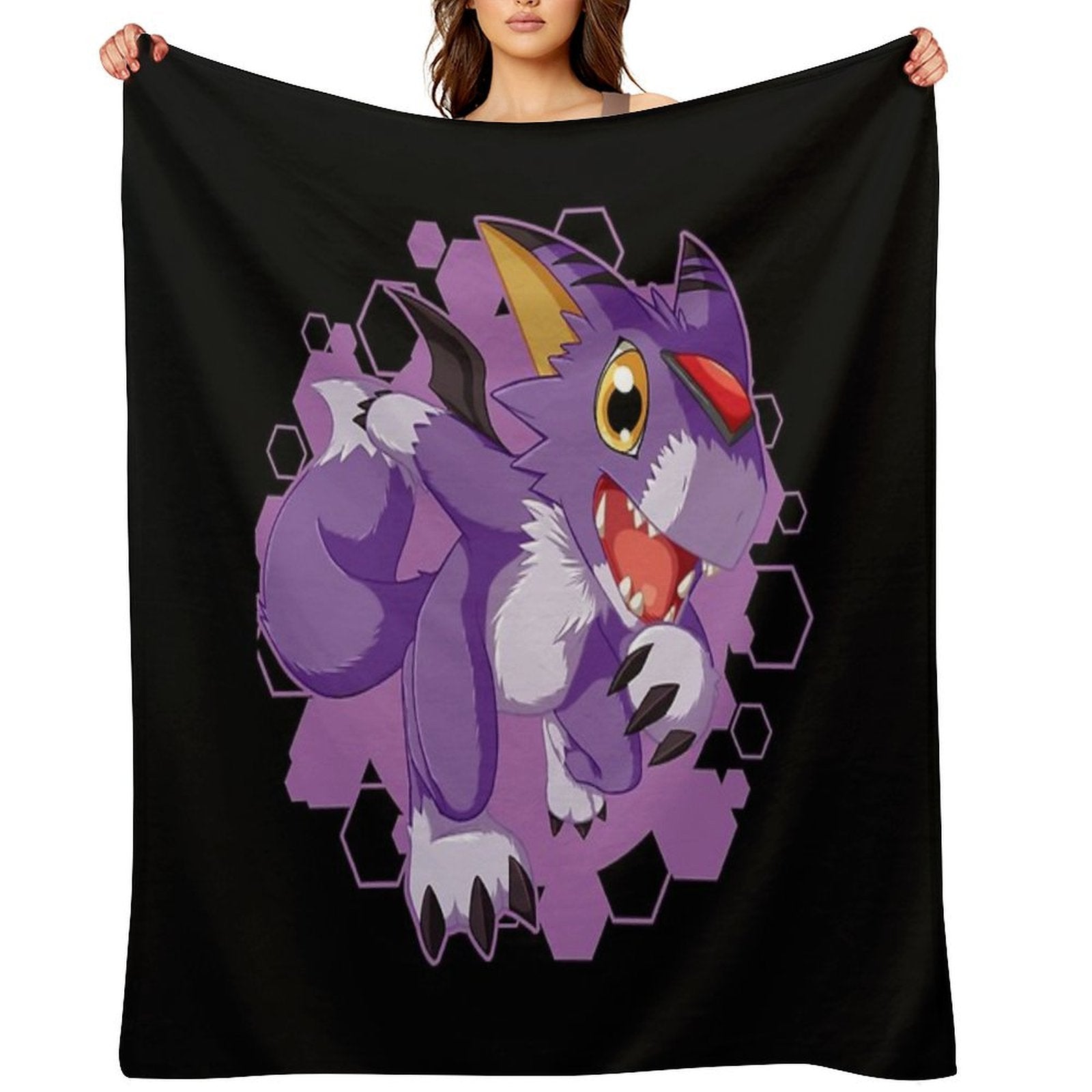 Chibi Dorumon Cute Digimon Design Velvety-soft Throw Blanket