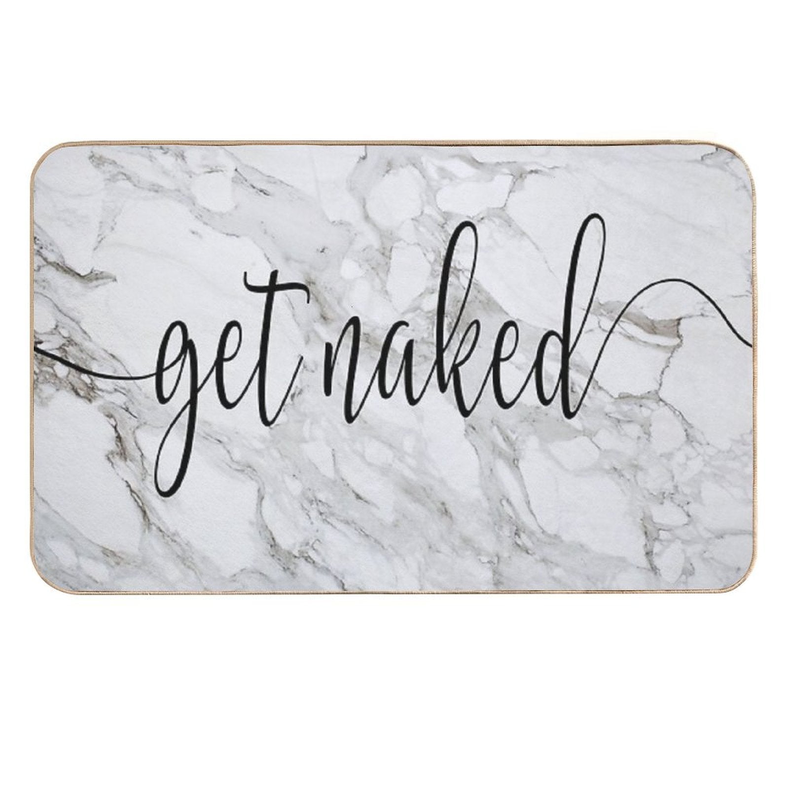 Get Naked Grey Marble Minimalist Design  Fade-Resistant Bath Mat
