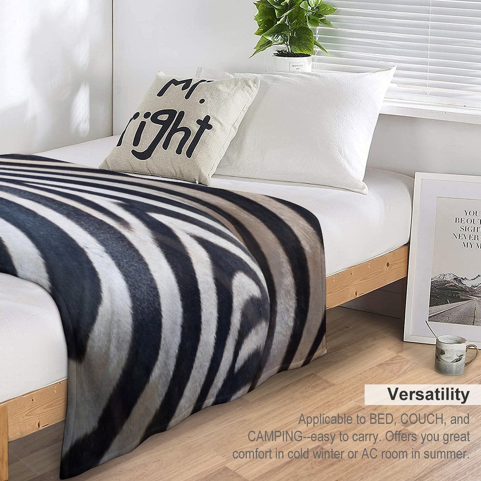 Zebra Shrink-resistant Throw Blanket