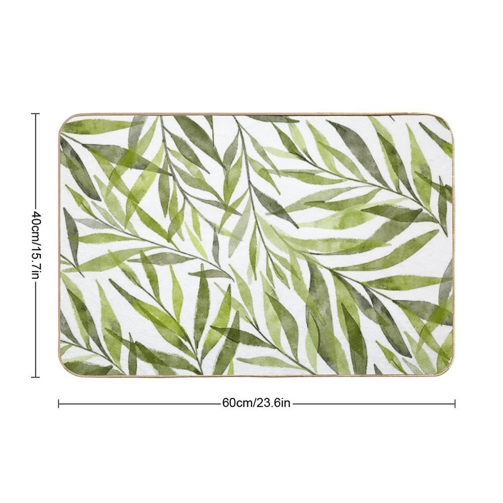 Delicate Eucalyptus Leaves  Stain-Proof Bath Mat