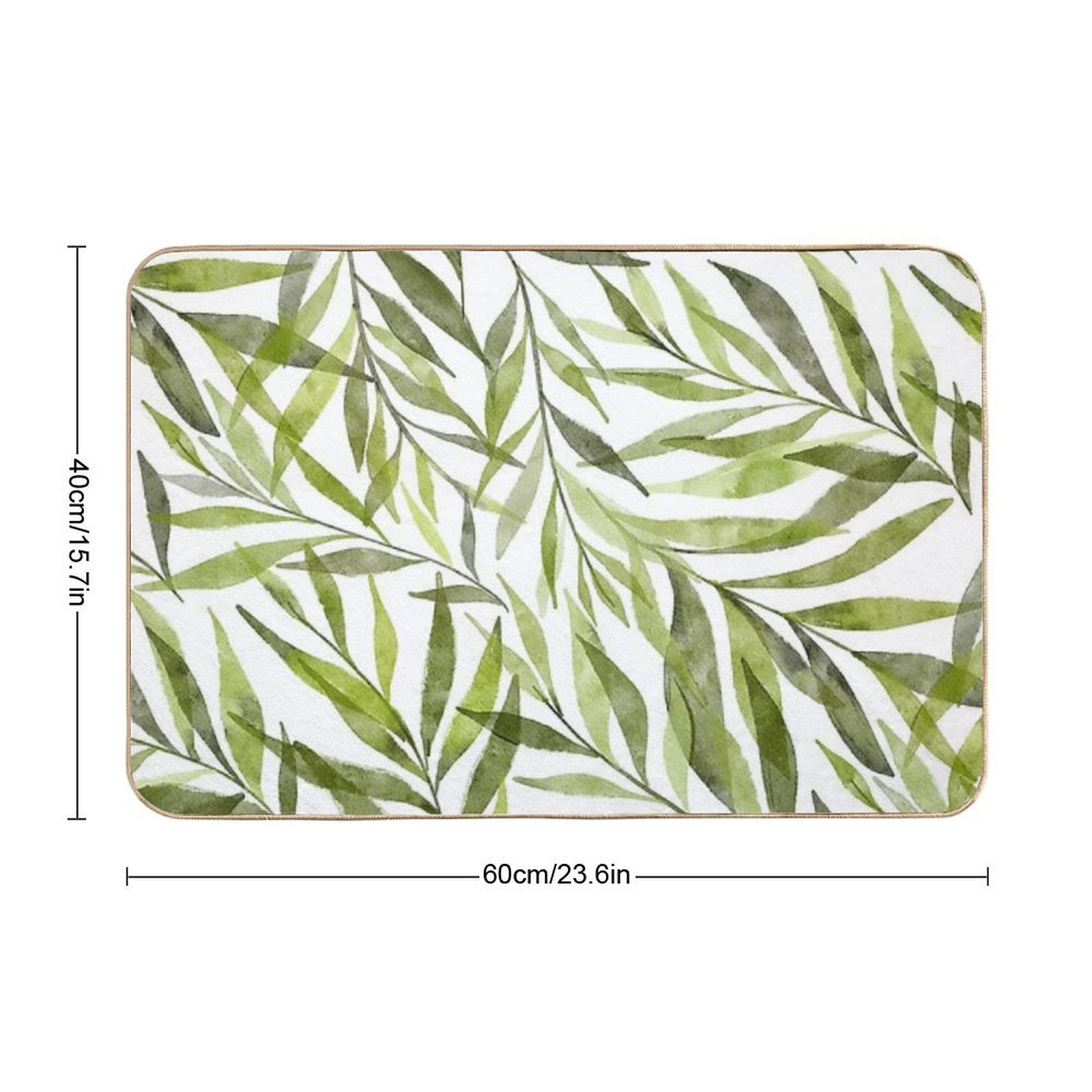 Delicate Eucalyptus Leaves  Stain-Proof Bath Mat
