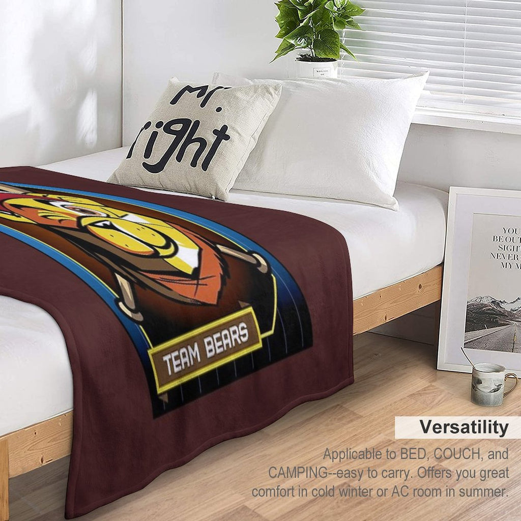 ROBUST BEAR BASEBALL CARD BEARS Machine-washable Throw Blanket