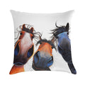 HaPPY HoRSe PRiNT ' WHo LeFT THe GaTe OPeN  ' BY SHiRLeY MacARTHuR Soft Shrink-Resistant Throw Pillow