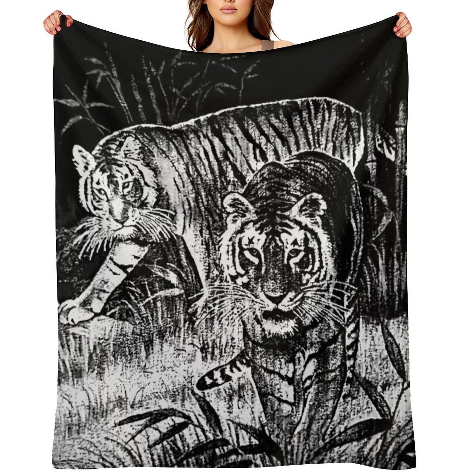 Cobija Del Tigre Mexican Blanket Tiger Meme Plush Throw Blanket