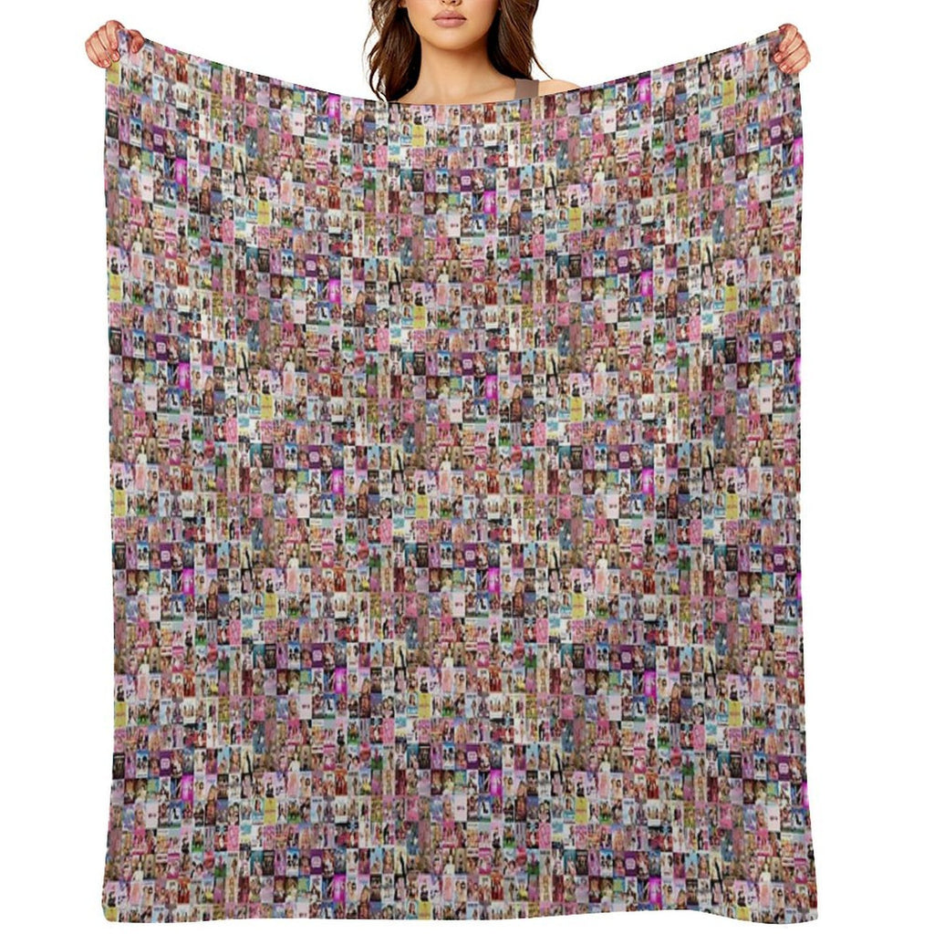Mixed Girlie Movie Montage Shrink-resistant Throw Blanket