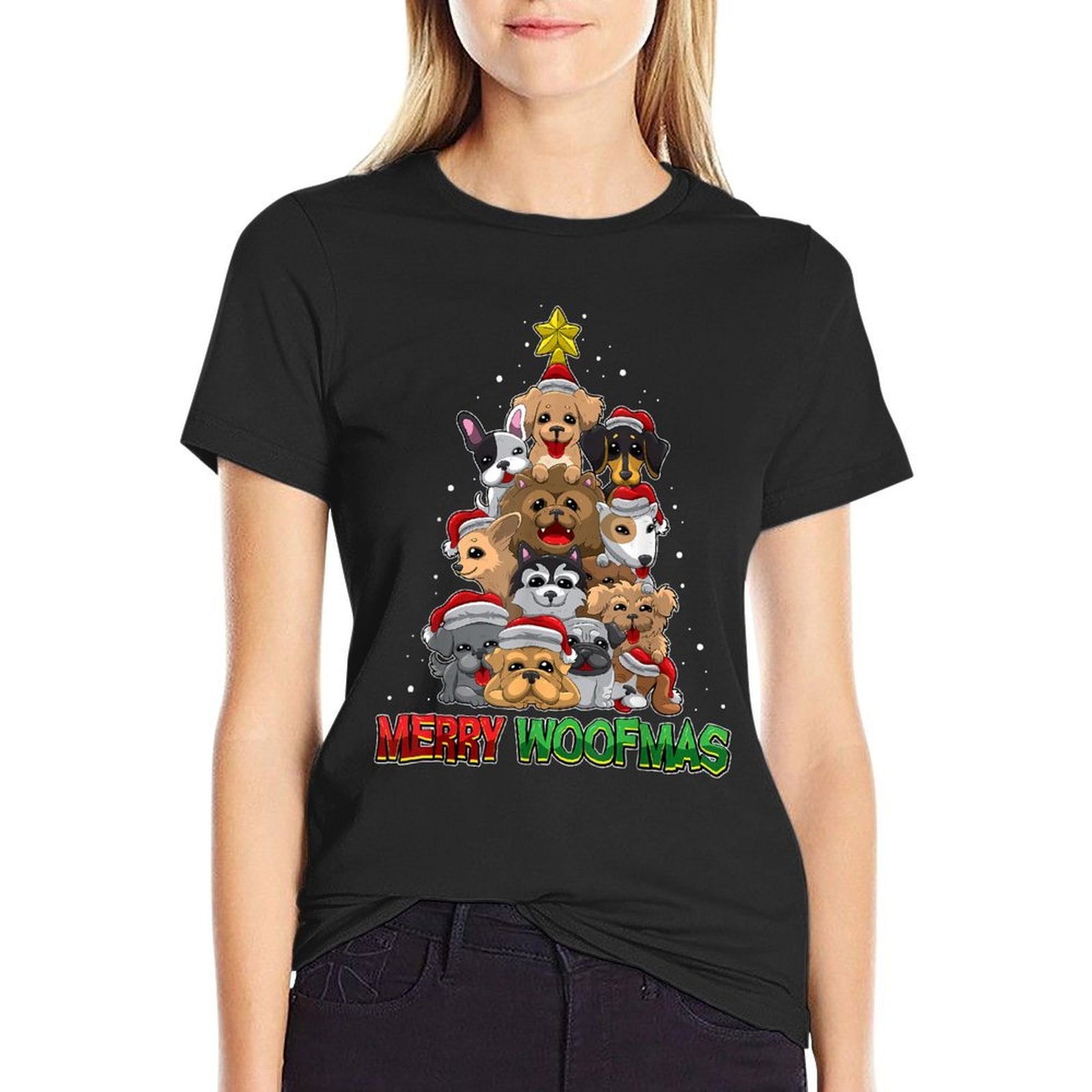 Merry Woofmas - Merry Christmas For Dog Lovers  Relaxed-fit T-Shirt