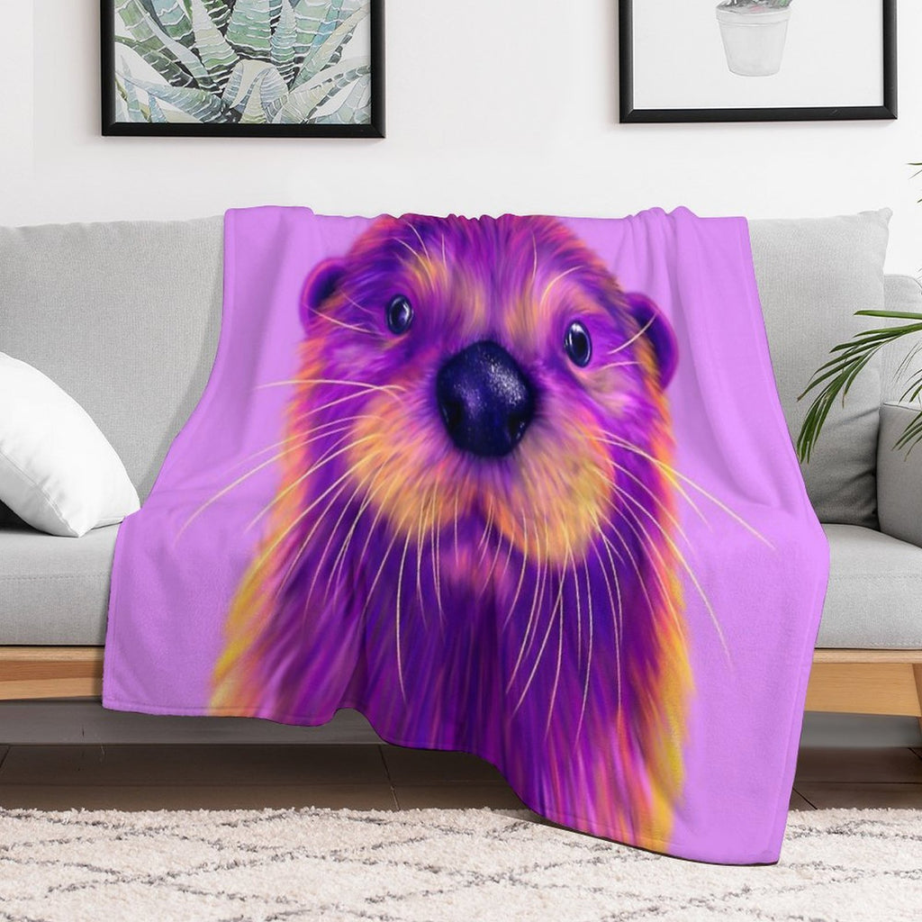 Purple Otter Compact Throw Blanket