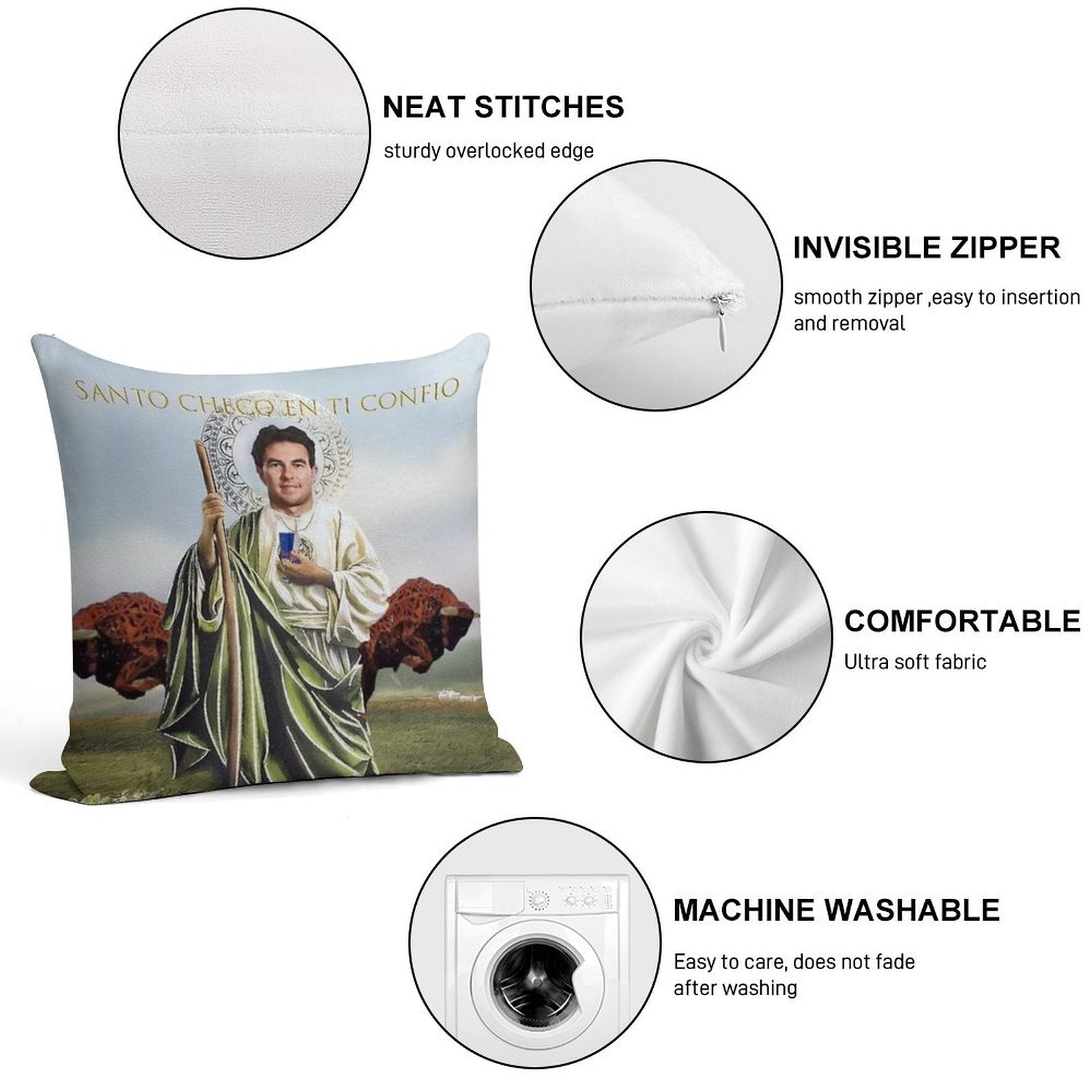 San Checo of The Tyres Soft Multiple Sizes Throw Pillow