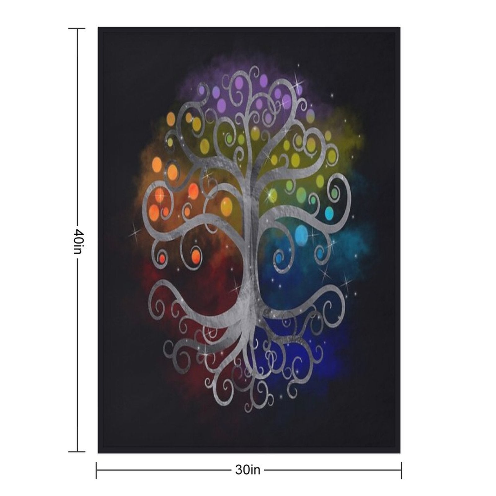 Tree of Life Silver Swirl Lightweight Throw Blanket