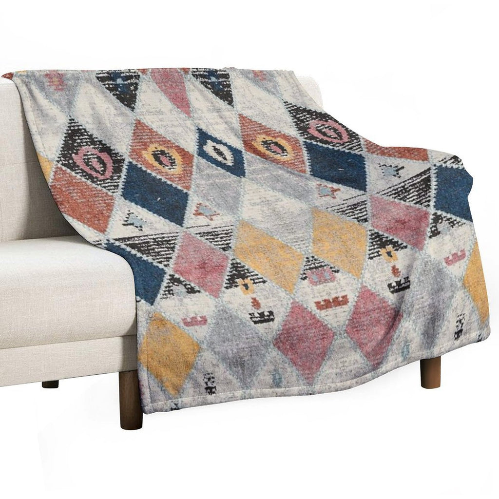 Heritage Bohemian Rug Style Easy Care Throw Blanket