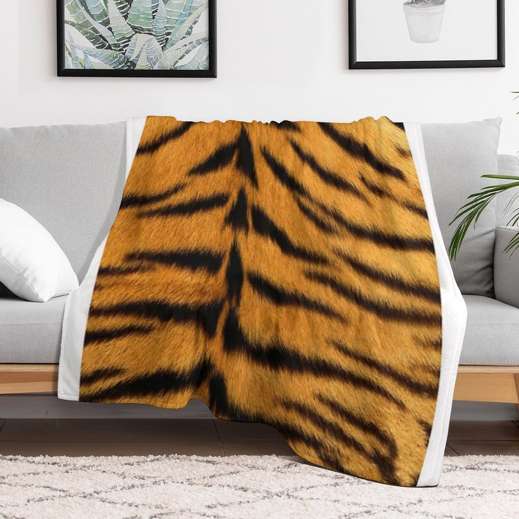 Tiger Skin Design. Animal Skins As A Design. Plush Throw Blanket